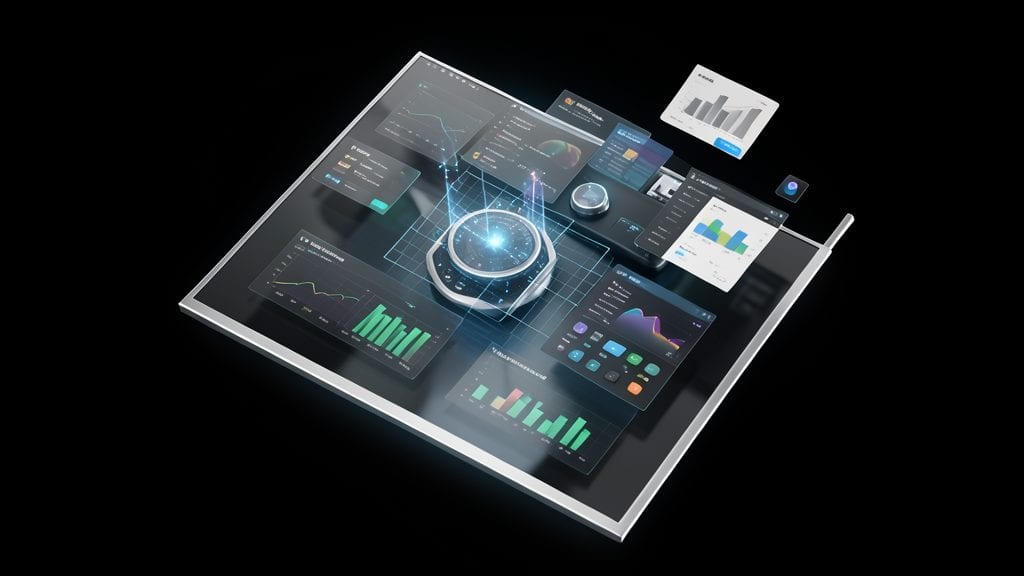 3D Dashboard Mockup Template