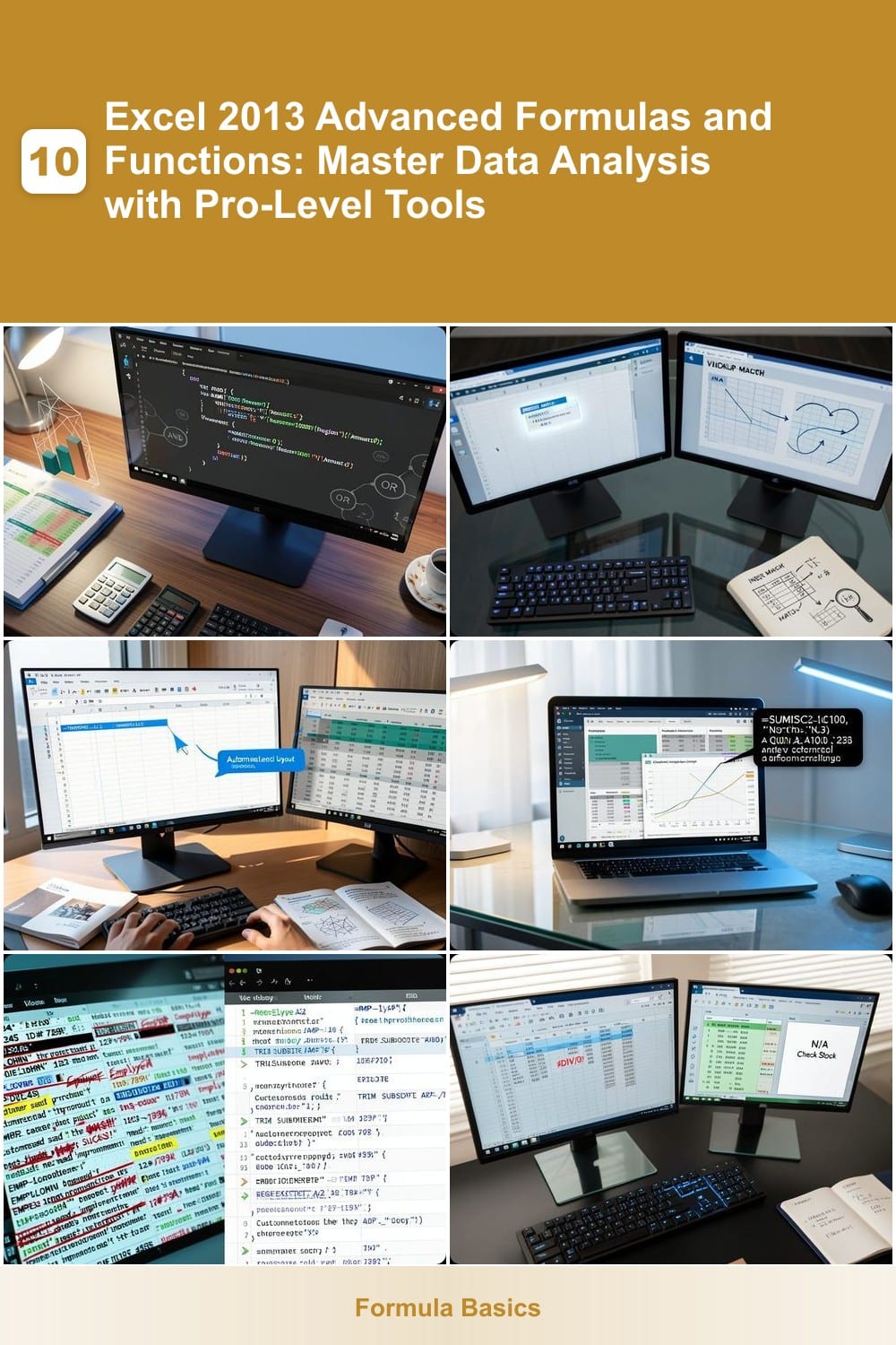 10 Excel 2013 Advanced Formulas and Functions: Master Data Analysis with Pro-Level Tools